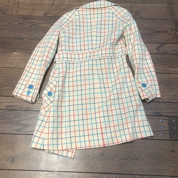 Marc Jacobs Guinevere Windowplane Plaid Wool Trench Coat - Picture 5 of 6